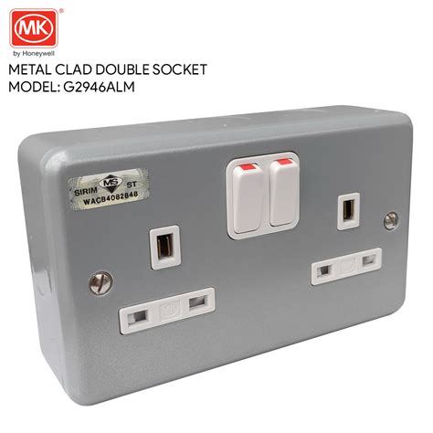 mk metal clad back box|mk metal clad twin socket.